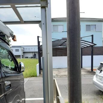 南アルプス市一軒家のカーポートでの防犯カメラ配線工事