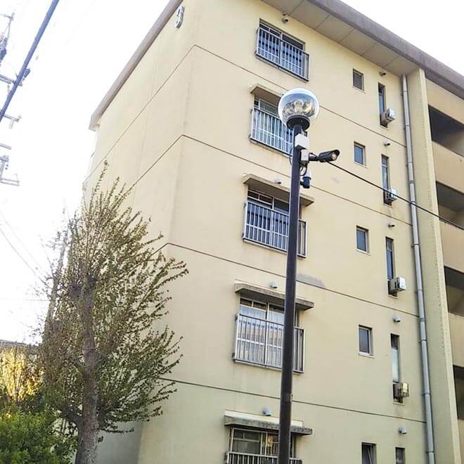 長野市の集合住宅の防犯カメラ工事1
