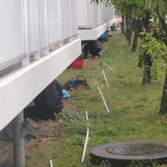 豊田市ベランダ下配管工事