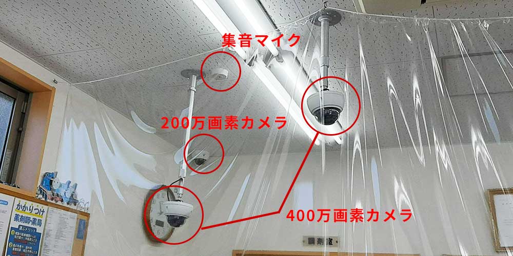 詳細まで確認できる高画質カメラと店内を見る防犯カメラ