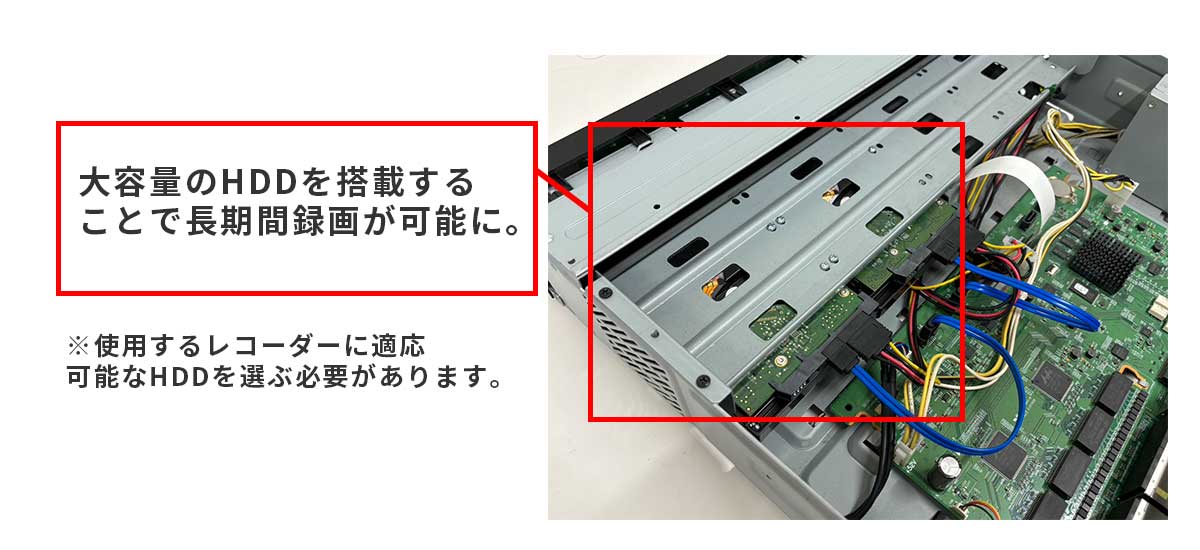 レコーダーの中にハードディスクを搭載