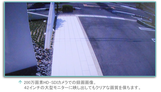 ハイビジョンHD-SDI防犯カメラの実際の映像