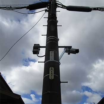 電柱への防犯カメラ設置実績も多数