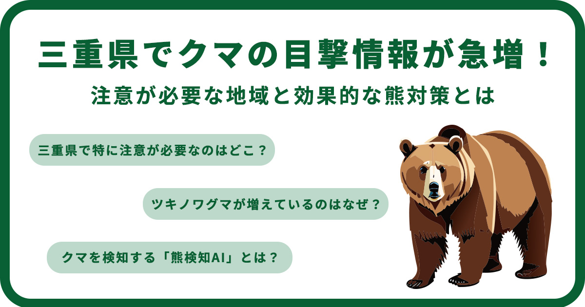 三重県でクマの目撃情報が急増！注意が必要な地域と効果的な熊対策とは