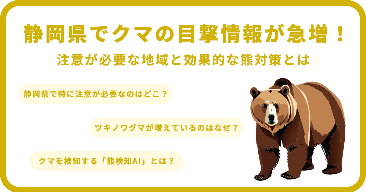 静岡県でクマの目撃情報が急増！注意が必要な地域と効果的な熊対策とは