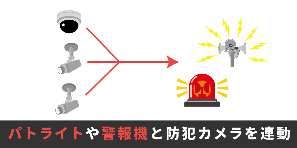 パトライトやサイレンと防犯カメラを連動